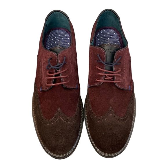 Ted Baker London Dark Brown Suede Derby Brogue Shoes Size 12.5 main image 9